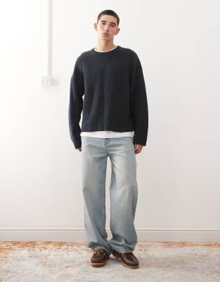 Weekday Boxy Oversized Sweater In Blue