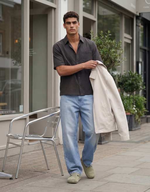 Weekday boxy short sleeve shirt in brown mini check, 11 of 12