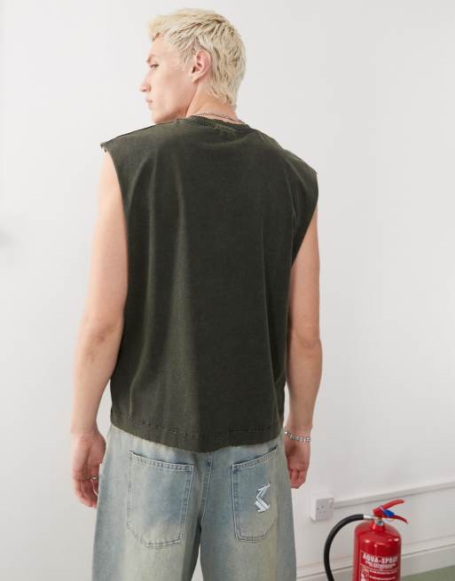 Weekday - Boxy tanktop in zwart met wassing, 4 van 4