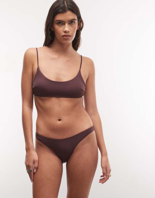 Weekday - Mørk blommefarvet bikini med dyb rund hals, 3 af 3