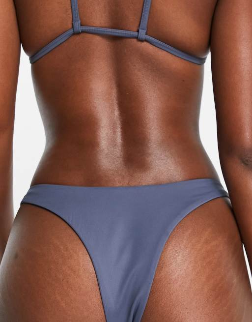 Weekday - Braziliaanse bikinistring in donker grijsblauw, 2 van 4