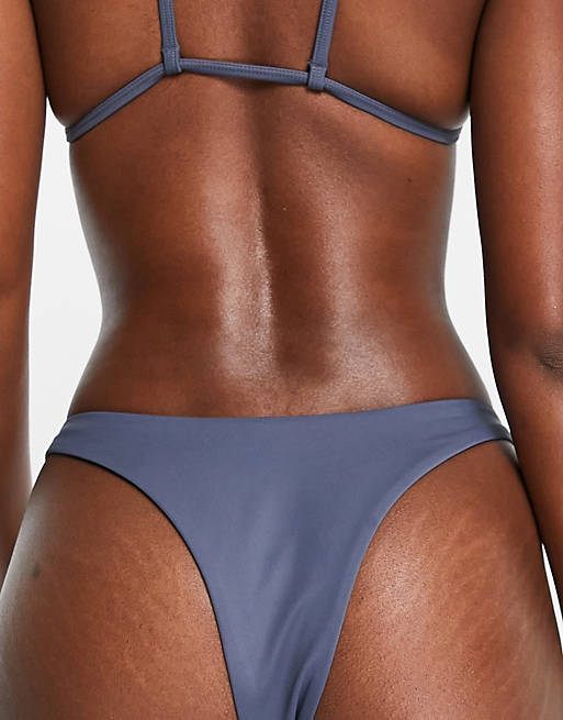 ASOS Damen Sport Brazilian bikini thong in dark grey blue & Bademode Bademode Bikinis Brazilian Bikinis 