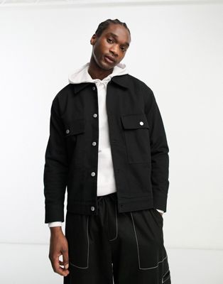 Weekday Brian Workwear Jacket In Black