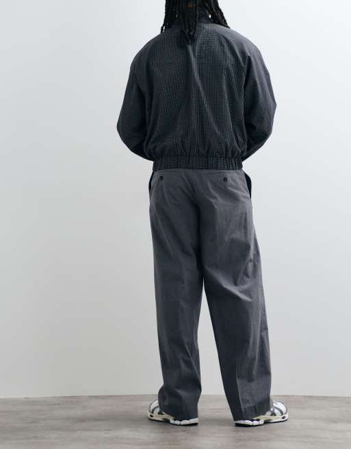 Weekday broek met plooien aan de voorkant in donkergrijs gemêleerd, 3 van 5