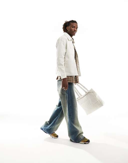 Weekday bryant coated jacket in off-white