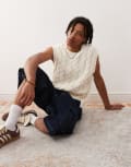 [Weekday] Weekday cable knit vest in off white L Off-white