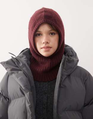 Weekday - Cagoule en maille - Bordeaux chiné-Rouge