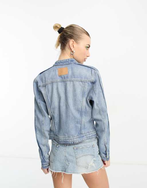 Weekday Calabasas co-ord zip up denim jacket in novel blue