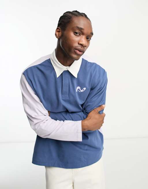 Long sleeve polo shop shirts with breast pocket