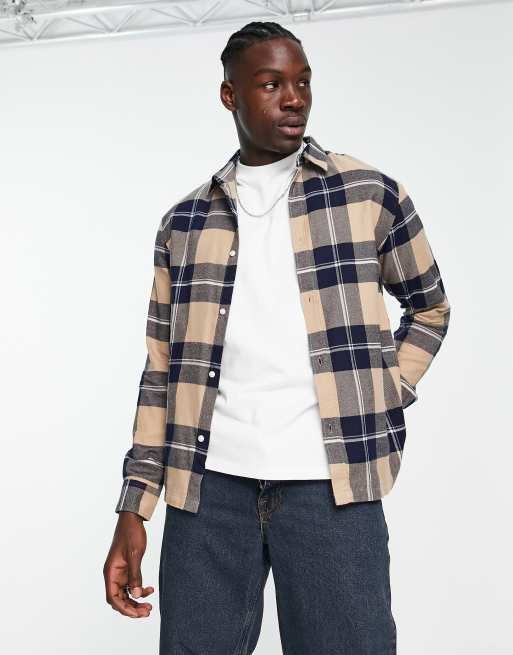 Weekday - Camicia comoda nera in flanella