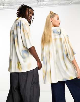 Camicia oversize unisex a maniche corte con stampa - In esclusiva per ASOS-Multicolore - Weekday Camicia donna  - immagine2