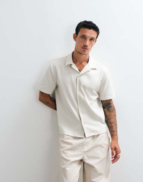Weekday - camisa resort de manga corta en tostado - view 1