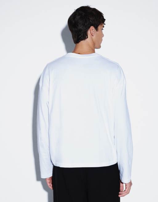 Weekday camiseta de manga larga oversize en blanco, 4 de 5