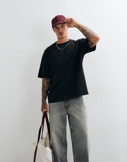 Weekday - camiseta extragrande en negro vintage, 4 de 5