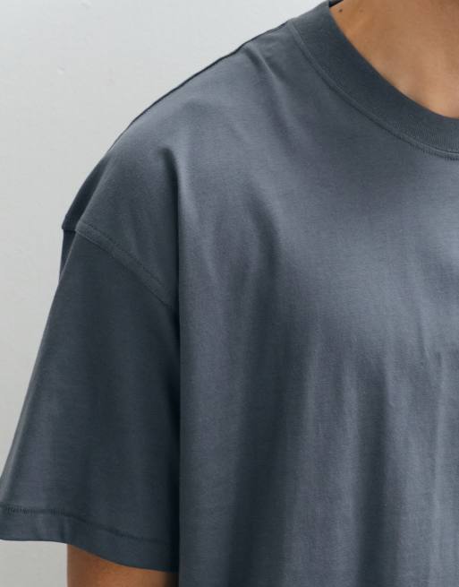 Weekday camiseta oversize de corte boxy en gris acero, 4 de 9