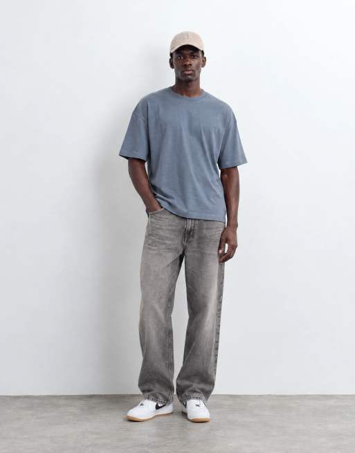 Weekday camiseta oversize de corte boxy en gris acero, 8 de 9