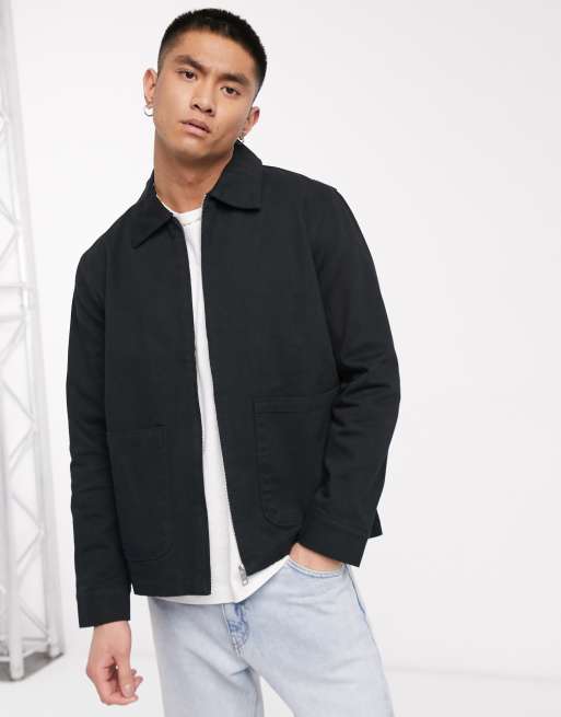 Weekday Camp washed coach jacket in black | ASOS