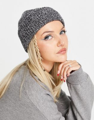 Weekday Candice beanie in chunky knit in grey marl