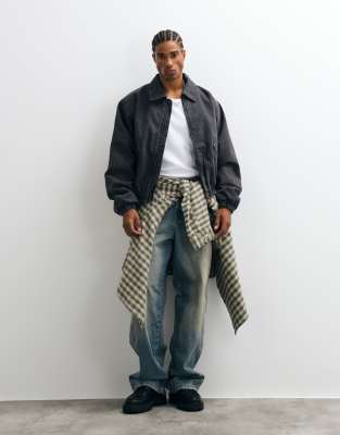 Weekday Canvas Bomber Jacket In Black