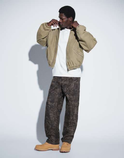 Weekday canvas bomber jacket in washed mole, 3 of 6