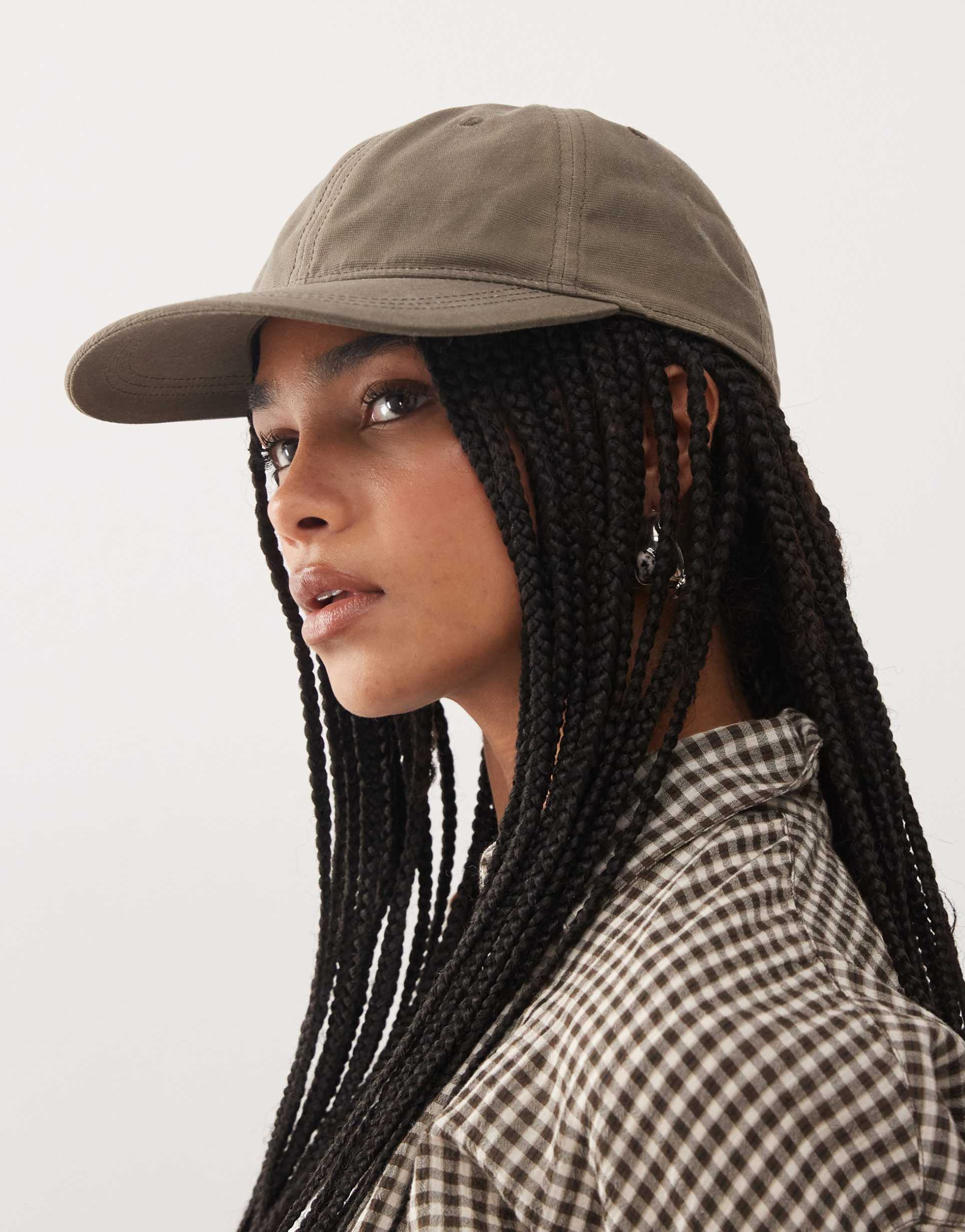 weekday cap in washed khaki