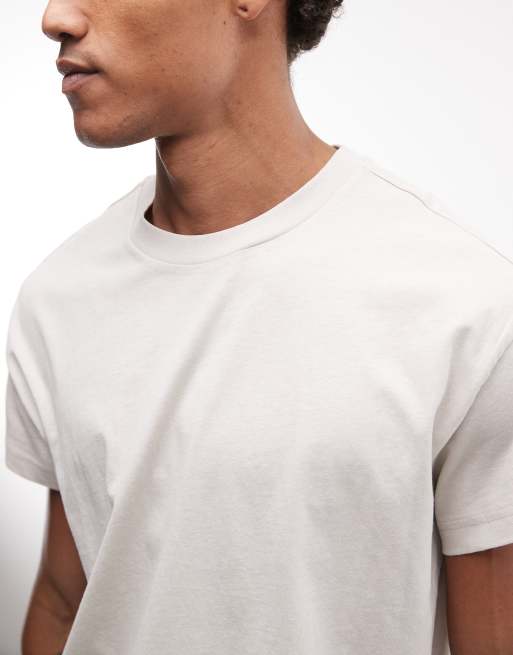 Weekday cap sleeve t-shirt in beige, 3 of 5