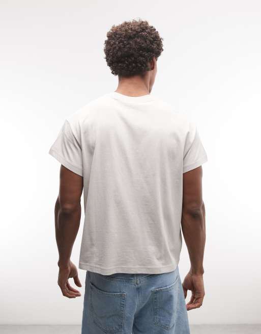 Weekday cap sleeve t-shirt in beige, 5 of 5