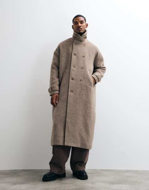 Weekday cappotto premium in misto lana e alpaca effetto peloso, melange mole - view 1