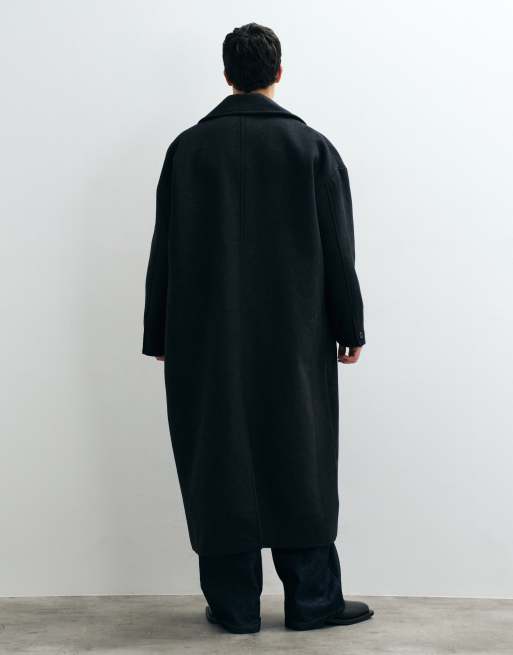 Weekday cappotto premium in misto lana nero mélange, 3 di 5