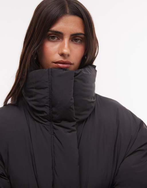 Weekday cappotto puffer oversize con collo alto nero, 3 di 4
