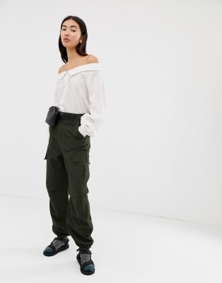 khaki green cargo trousers