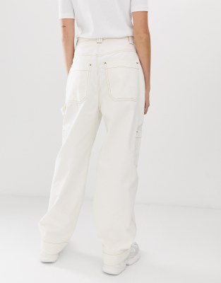 white denim cargo pants