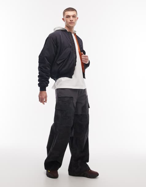 Weekday cargo trousers with tonal camo panels in navy