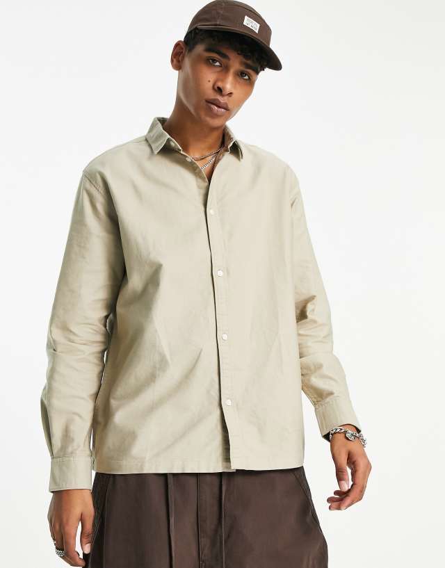 Weekday - carlo cord shirt in beige