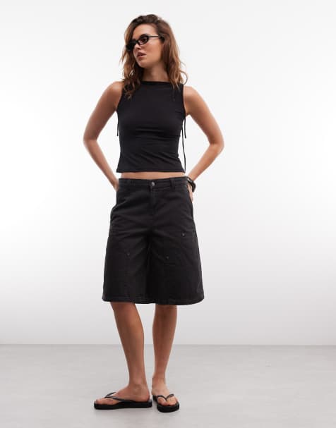 Weekday – Carpenter-Shorts in verwaschenem Schwarz - view 1