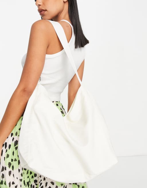 Weekday Carry polyamide shoulder bag in off white WHITE ASOS