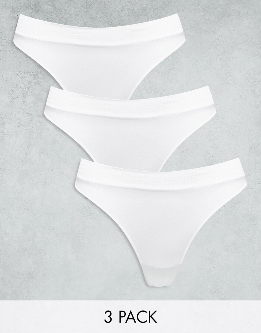 Weekday Cat 3 Pack Thong In White