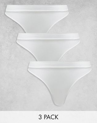 Weekday Cat 3 pack thong in white