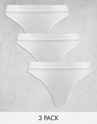 WEEKDAY CAT 3 PACK THONG IN WHITE