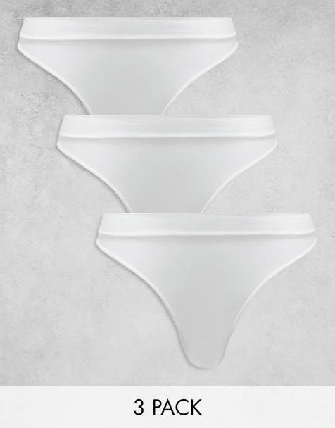 Weekday Cat 3 pack thong in white - view 1