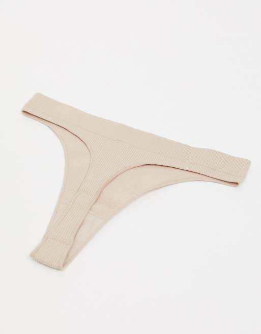 Weekday Cat 3 pack thongs in black white and beige, 2 of 4