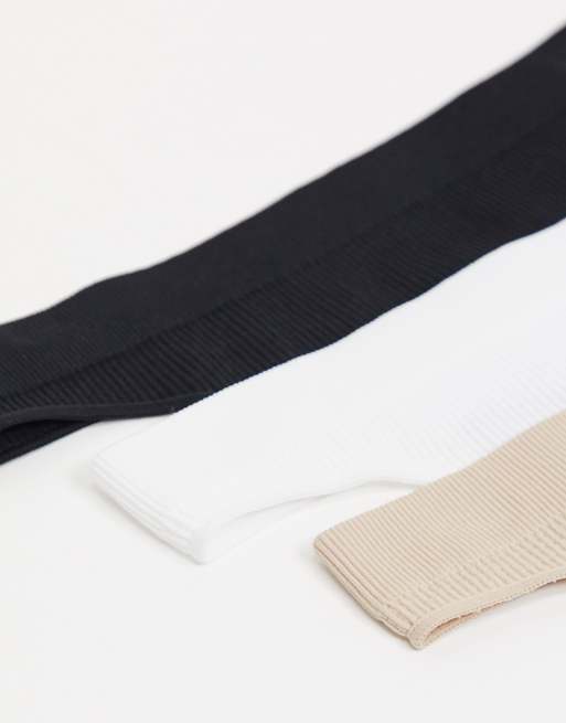 Weekday Cat 3 pack thongs in black white and beige, 4 of 4