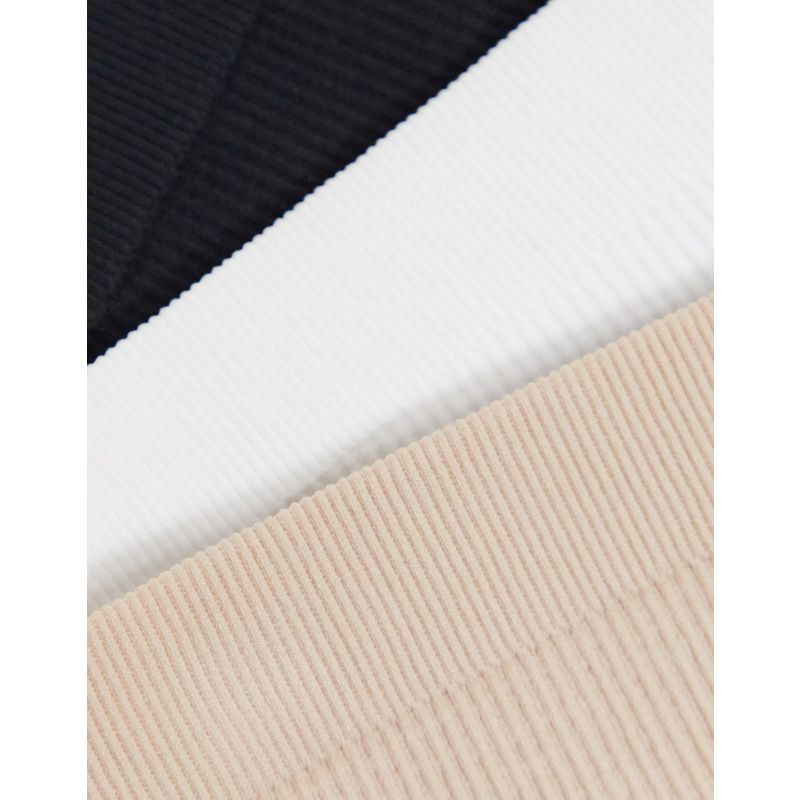 Intimo e abbigliamento notte xS1iG Weekday - Cat - Confezione da 3 perizomi nero bianco e beige