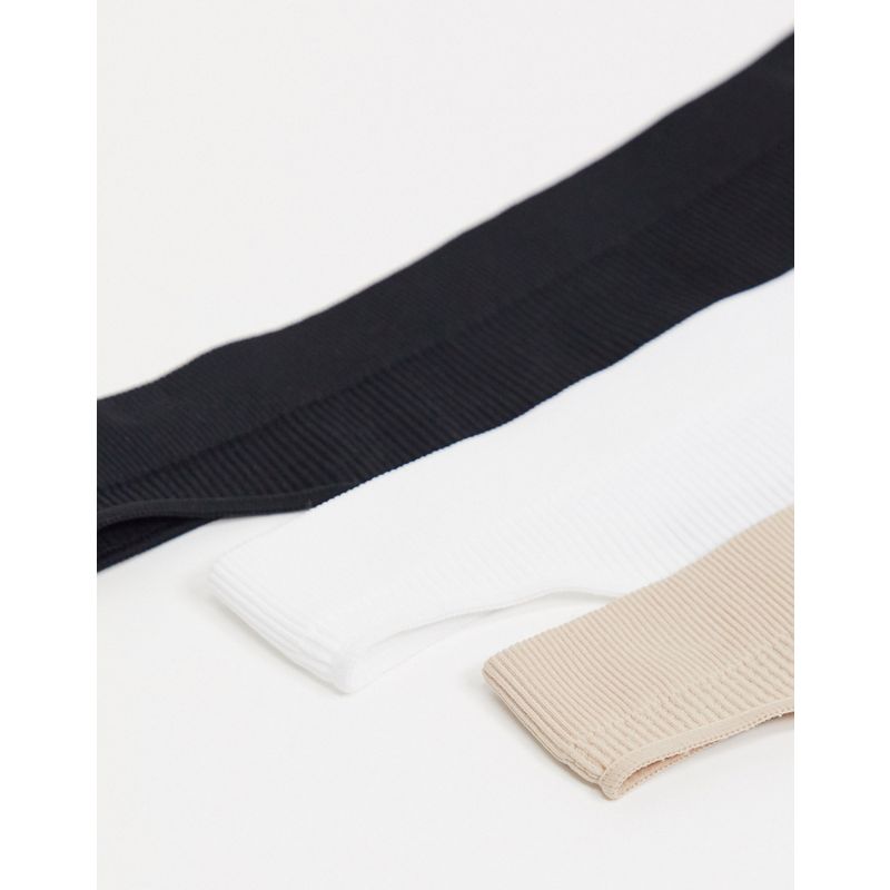 Intimo e abbigliamento notte xS1iG Weekday - Cat - Confezione da 3 perizomi nero bianco e beige