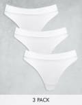 [Weekday] Weekday Cat seamless 3 pack lingerie thongs in white XS WHITE