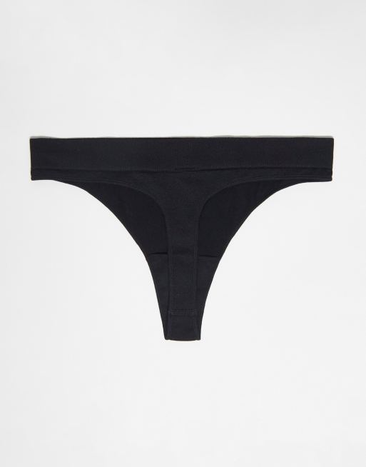 Weekday Cat Seamless 3-pack thong in black, 3 of 4