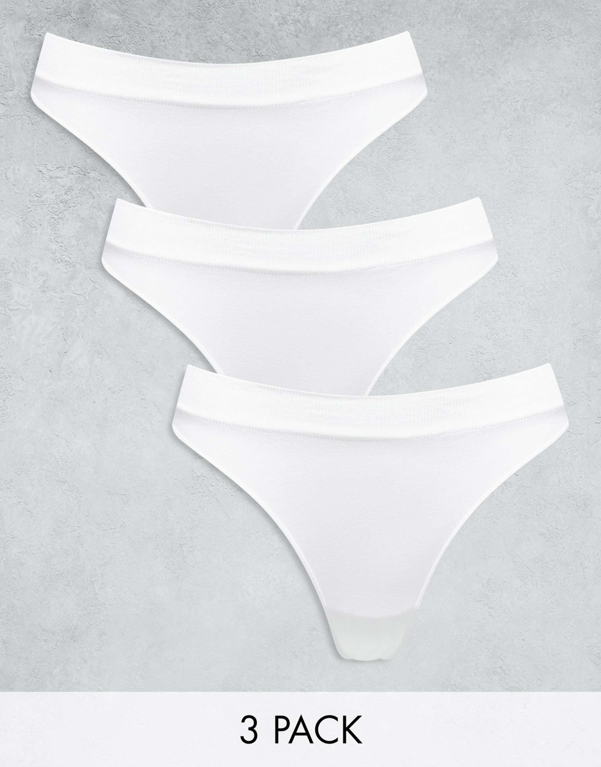 weekday cat seamless 3-pack thong in white