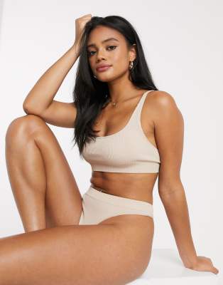 Weekday Cat soft bra in beige - BEIGE