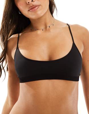 Weekday Inez Soft Scoop Bra In Black In Black