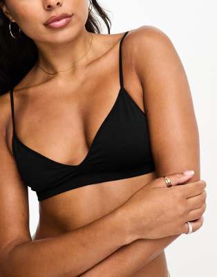 Weekday Weekday Cat soft triangle bralette in black